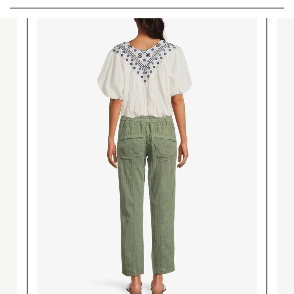 Free People Big Hit Linen Cotton Slouch Pants - Picture 3 of 13